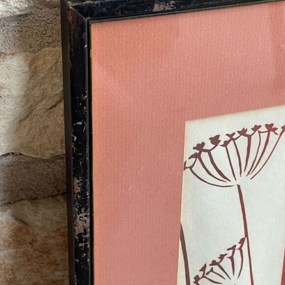 Vintage Artist Signed Watercolor Dragonfly Dandelion Flower Matted Framed Art - Picture 16 of 16